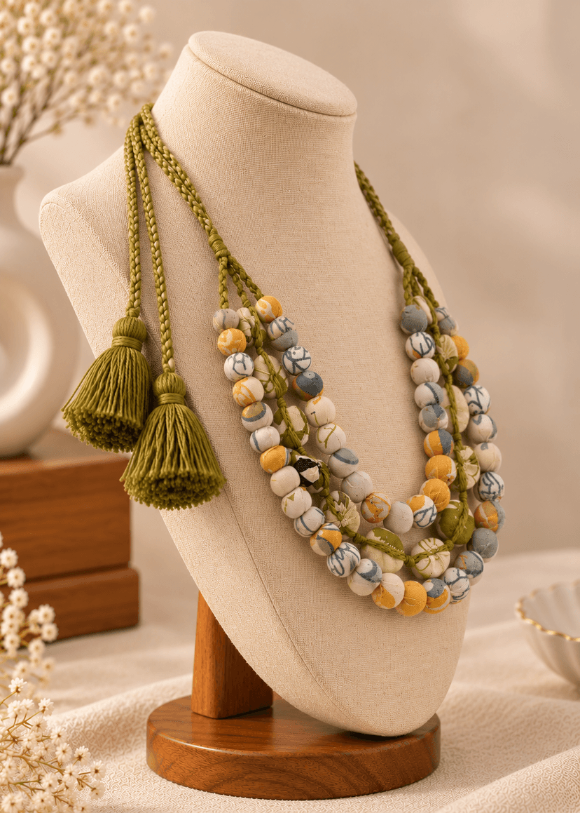 Handcrafted Three-Layer Necklace for Women for Ethnic Wear view 3