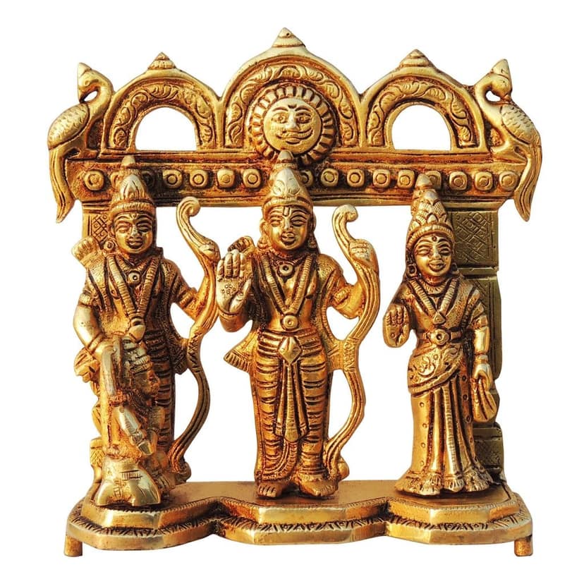 Brass Ram Darbar God Idol Statue | Premium Brass Religious Showpiece, Height : 7.3 Inch (BSMAS1394 J) view 3