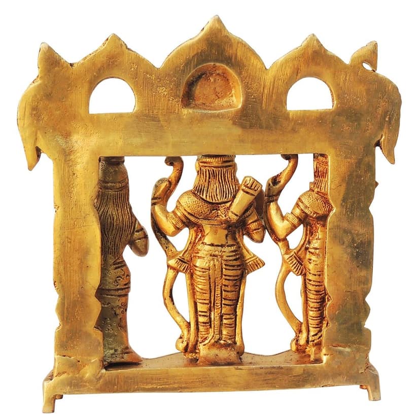 Brass Ram Darbar God Idol Statue | Premium Brass Religious Showpiece, Height : 7.3 Inch (BSMAS1394 J) view 4