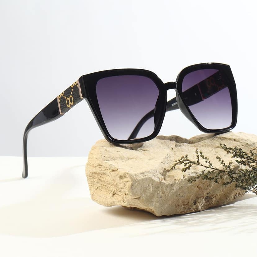 Eyenaks Premium Leather Sunglass For Women | UV400 Protection | Elegant Leather Design | Pack Of 1 (Black) view 5