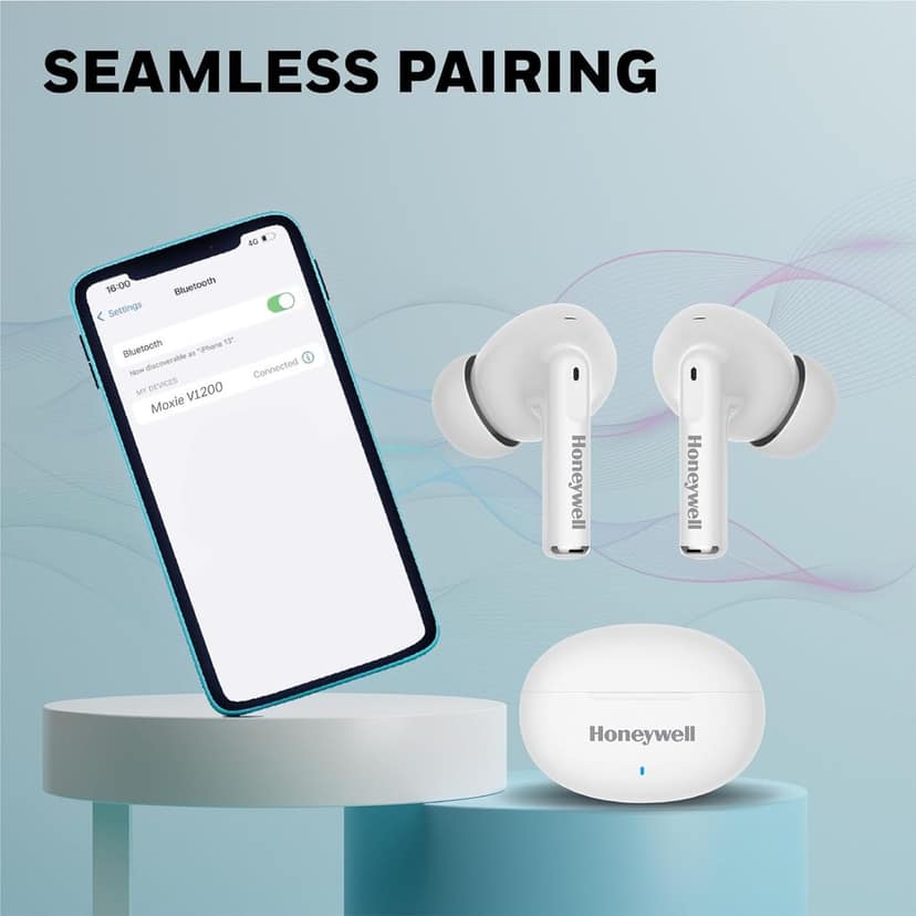 Honeywell Moxie V1200 Bluetooth TWS Earbuds -white view 5