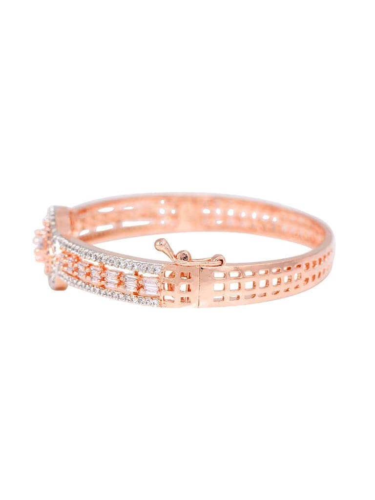 Rose Gold plated AD studded Drop Design Bracelet for Women & Girls view 3