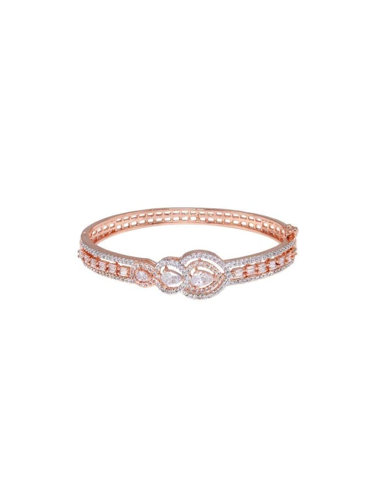 Rose Gold plated AD studded Drop Design Bracelet for Women & Girls view 5