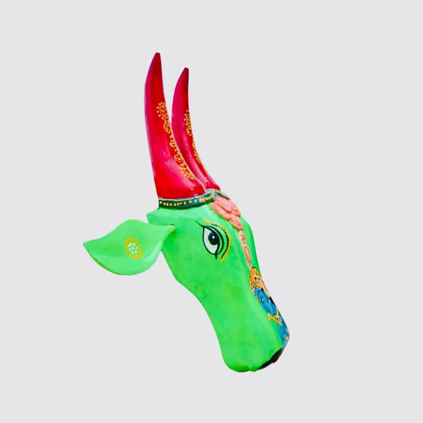 WOODEN COW HEAD WALL HANGING view 2