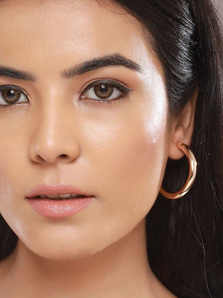 Anti-Tarnish 18k Gold Plated Half Hoop Pipe Minimal Earrings view 3