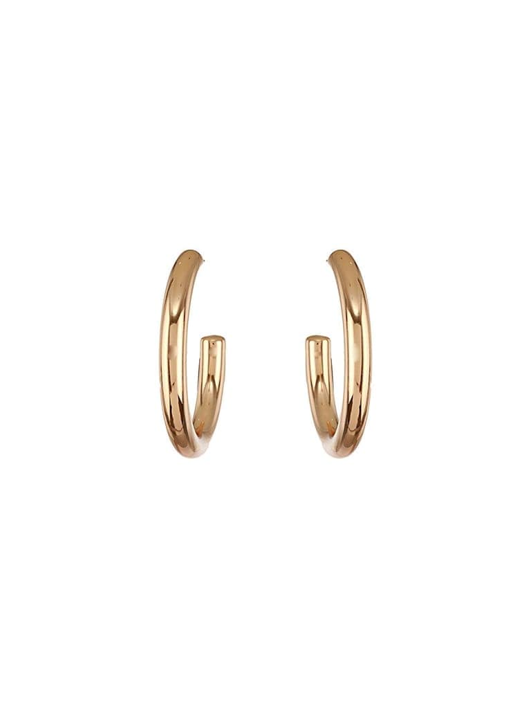 Anti-Tarnish 18k Gold Plated Half Hoop Pipe Minimal Earrings view 4