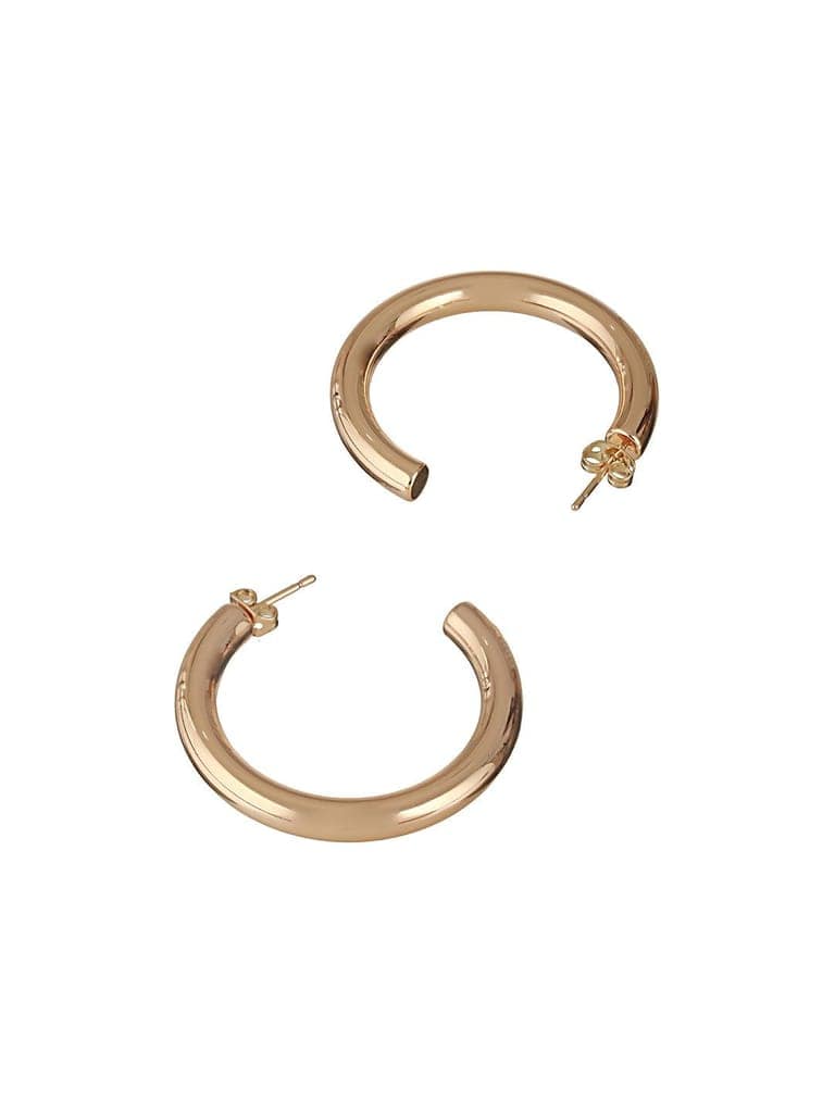 Anti-Tarnish 18k Gold Plated Half Hoop Pipe Minimal Earrings view 5