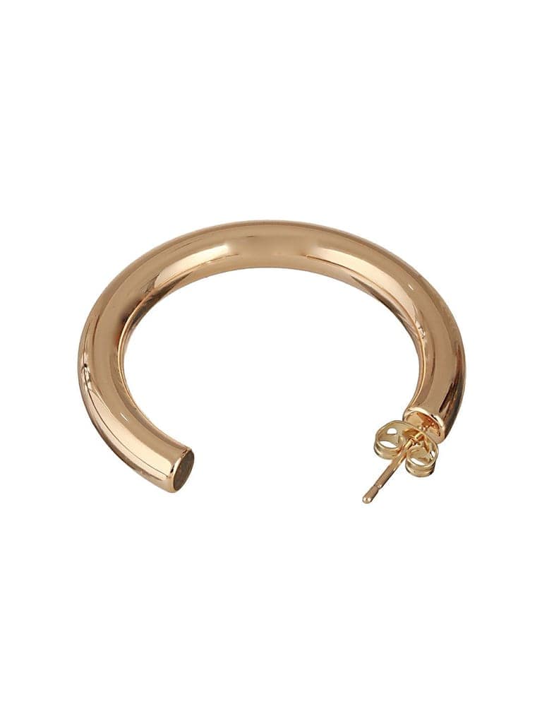 Anti-Tarnish 18k Gold Plated Half Hoop Pipe Minimal Earrings view 6