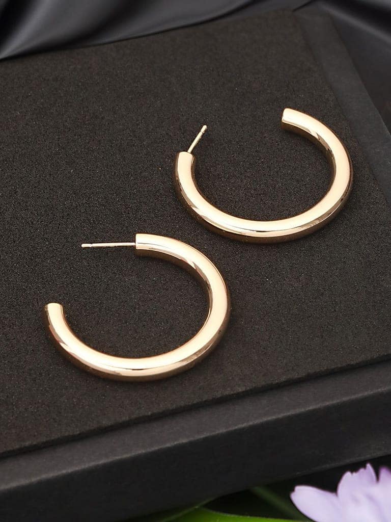 Anti-Tarnish 18k Gold Plated Half Hoop Pipe Minimal Earrings view 8