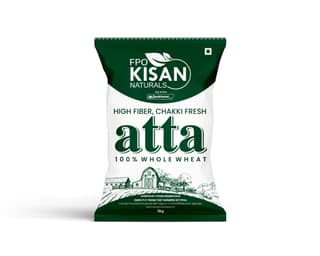 FPO Kisan Naturals High Fiber Chakki Fresh 100% Whole Wheat Atta, 5kg