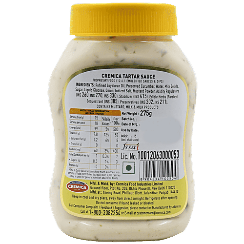 Cremica Tartar Sauce, 275 G view 2