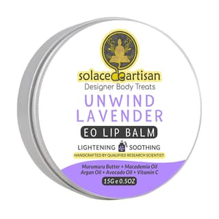 SolaceDeArtisan Unwind Lavender Brightening & Soothing EO Lip Balm, 15 gm