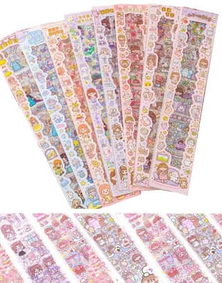 Kawaii Decorative Sticker Strips (Multicolor) | Peel-and-Stick Designs | Journaling & Crafting