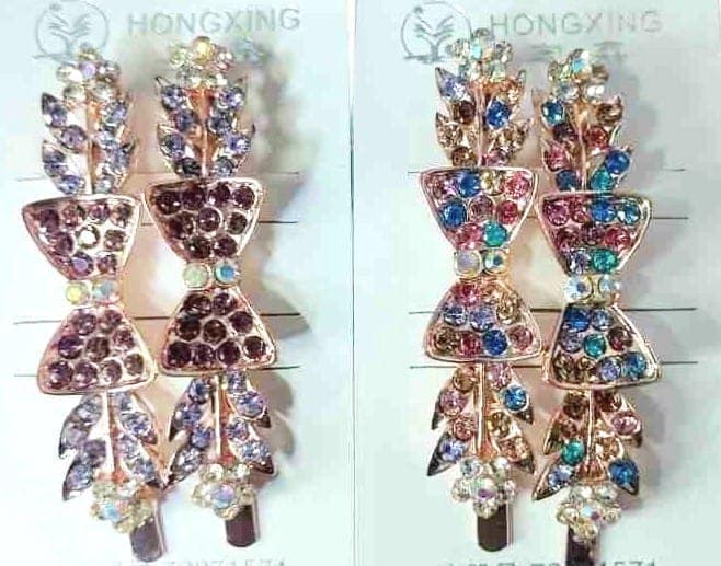 Sparkling Rhinestone Bow Hair Clips view 3