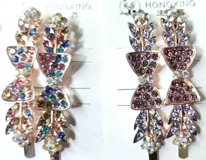 Sparkling Rhinestone Bow Hair Clips view 4