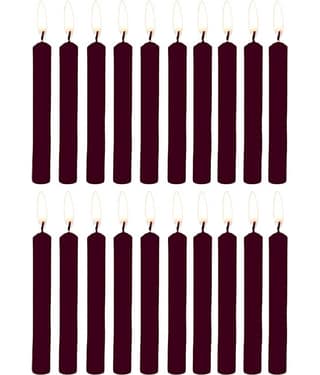 PROSPERRO LUMO - Brown Unscented Tapered Candle 10 cm ( Pack of 20 )