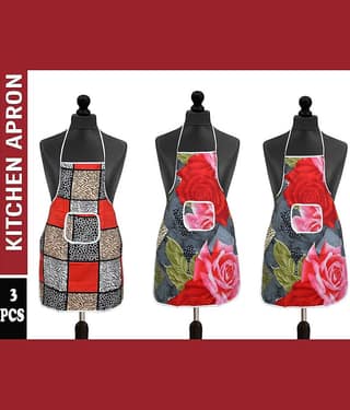 Aazeem Multicolor Full Apron ( Pack of 3 )