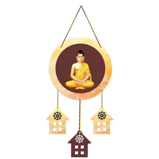 Charmor Lord Budha Printed Decorative Wall Hanger for Home | Office | Living Room | Gifts | Bedroom | Door Hanging | Modern Wall Art | Door Hanging (WH3614)