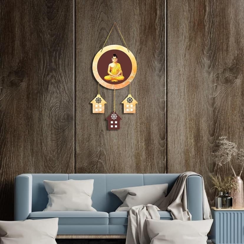 Charmor Lord Budha Printed Decorative Wall Hanger for Home | Office | Living Room | Gifts | Bedroom | Door Hanging | Modern Wall Art | Door Hanging (WH3614) view 2
