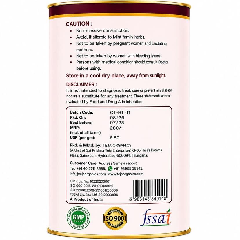 Oregano Tea 50 gm | 100% Pure Oregano Leaves | Caffeine Free Herbal Tea | Respiratory Wellness | Effective against upper respiratory disorders view 2