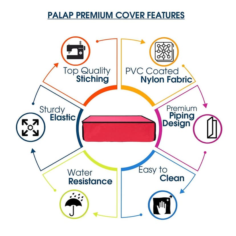 Palap Super Premium Dust Proof Printer Cover for Brother DCP-T500W (Red ; 48.5 x 42.4 x 21.1 Cms) view 3
