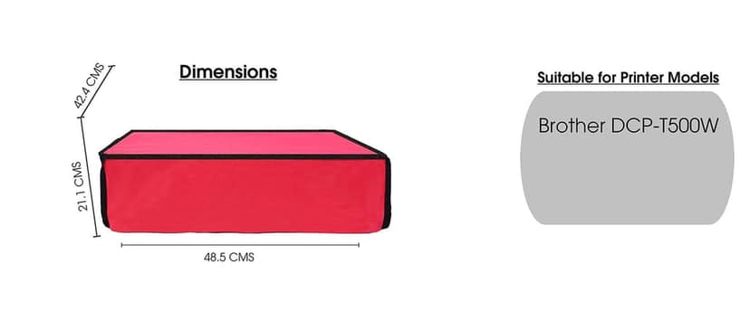 Palap Super Premium Dust Proof Printer Cover for Brother DCP-T500W (Red ; 48.5 x 42.4 x 21.1 Cms) view 6