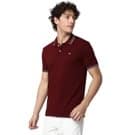 Mufti Maroon Jacquard Popcorn Polo view 2