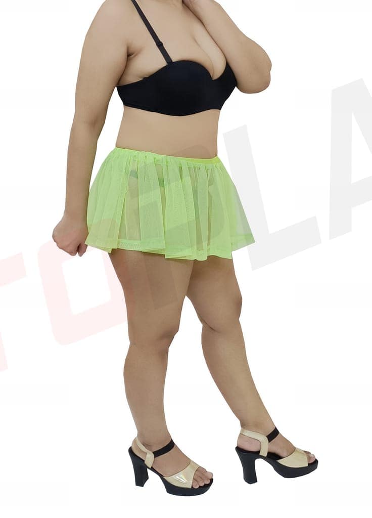 Girls and Women Casual, Beach, Swim, Honeymoon and Club Wear Transparent Sea Green See Through Micro Skirt view 3