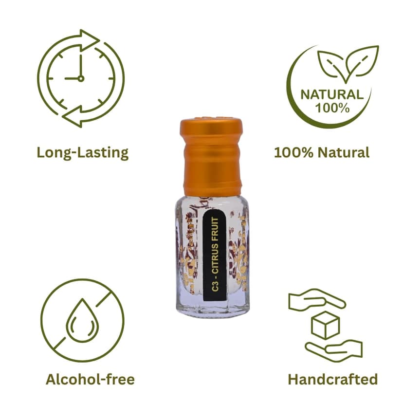 alnaqi fragrances Citrus Fruit Attar | Perfume Oil, Alcohol-Free Roll-On | Bergamot & Sweet Orange Top Notes, Neroli & Petitgrain Heart | Musk & Light Amber Base | Long-Lasting Unisex view 5