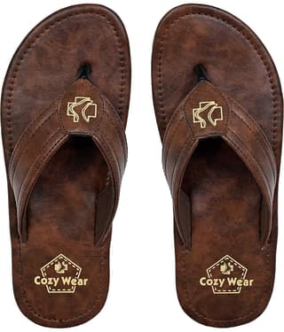 Cozy Wear Brown Men's Thong Flip Flop