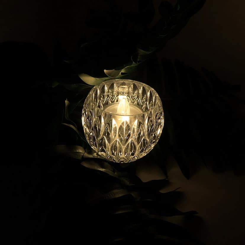 Crystal Look LED Tealight Lamps for Home Decor, Diwali and Parties (12 Pc Set) view 2