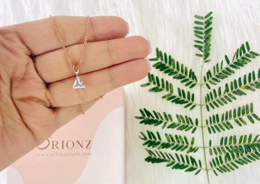 Classic Triangle Solitaire Necklace view 5