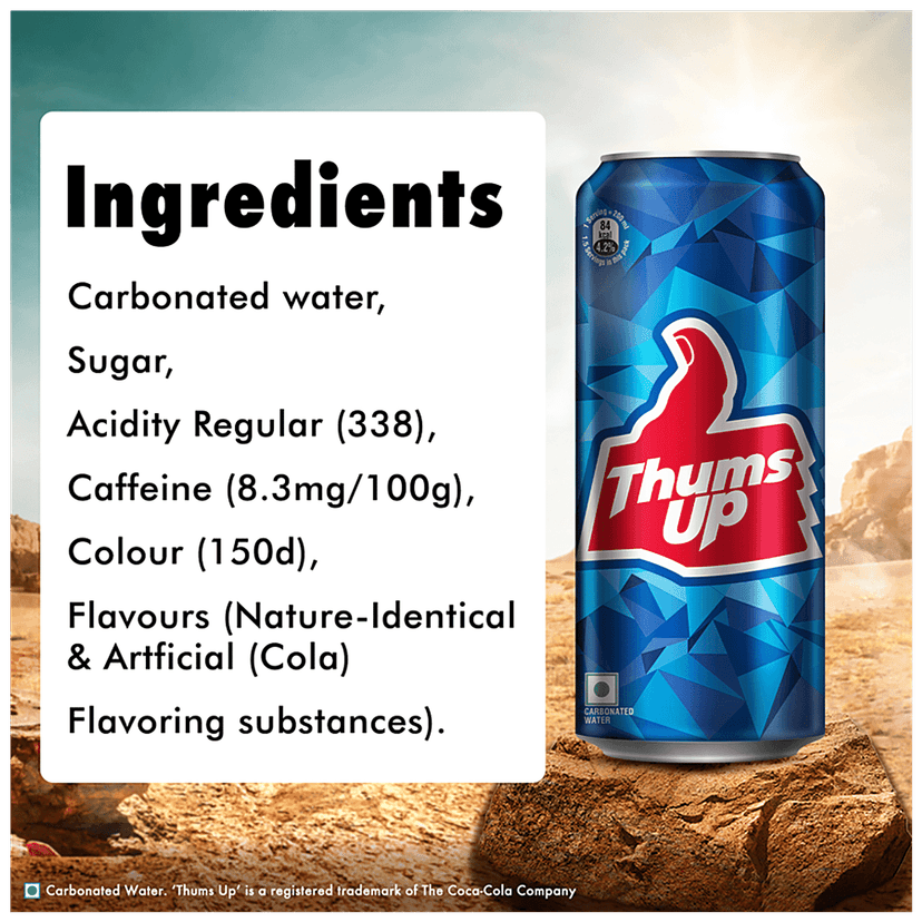 Thums Up Soft Drink, 300 Ml Can view 2
