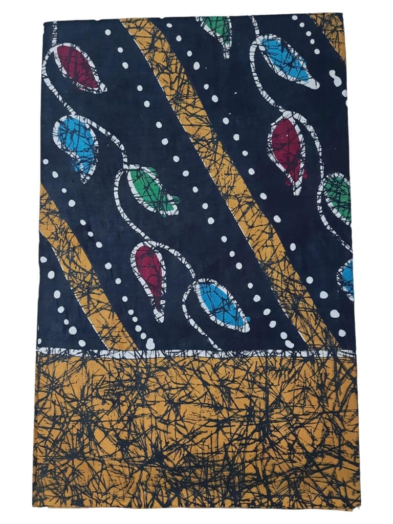 Pure cotton traditional Tie and Dye Madurai wax batik printed saree with blouse piece. view 2