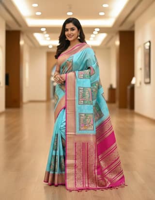 Kalamkari Crape Silk