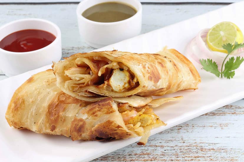 Paneer tikka afghani roll