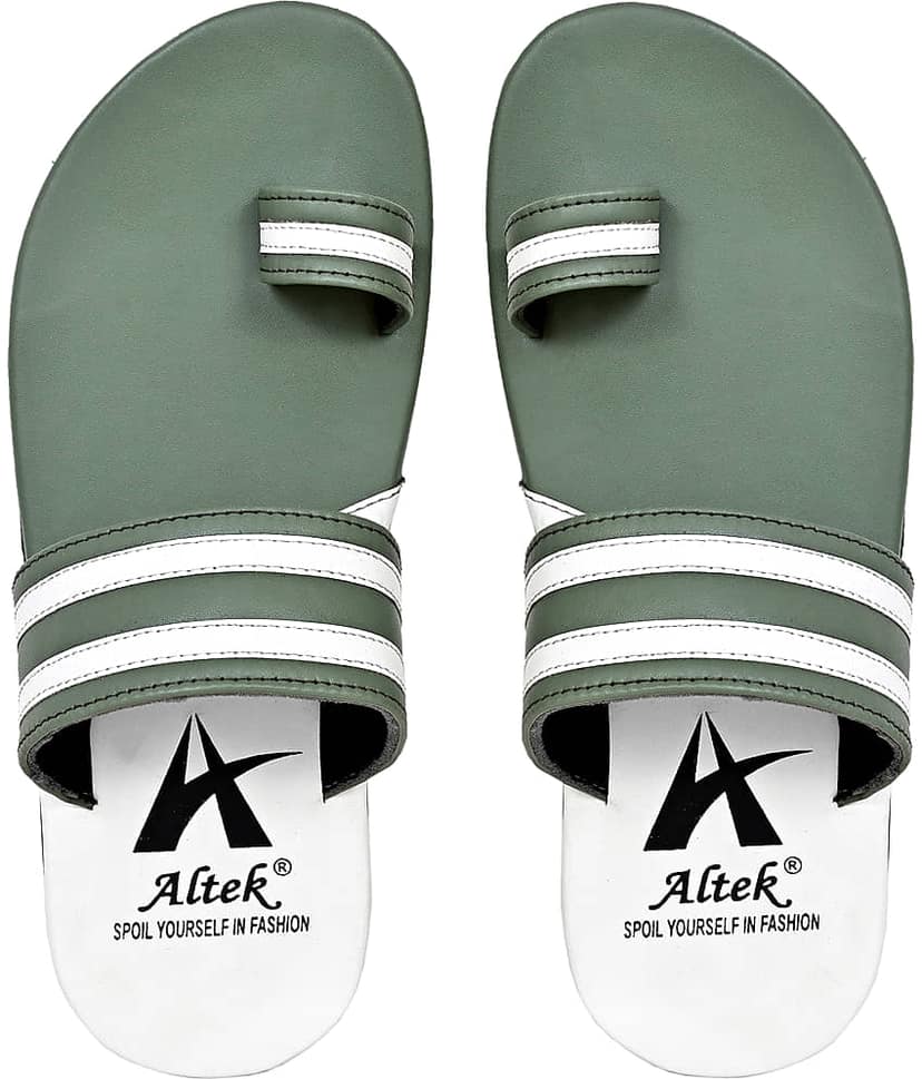 Altek - Green Men's Leather Slipper