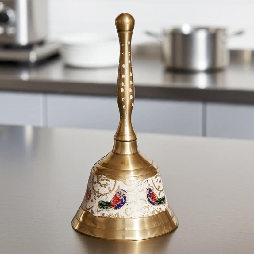 Brass Bell Handle White No. 1, Height : 5 Inch (ZMAS286 B)