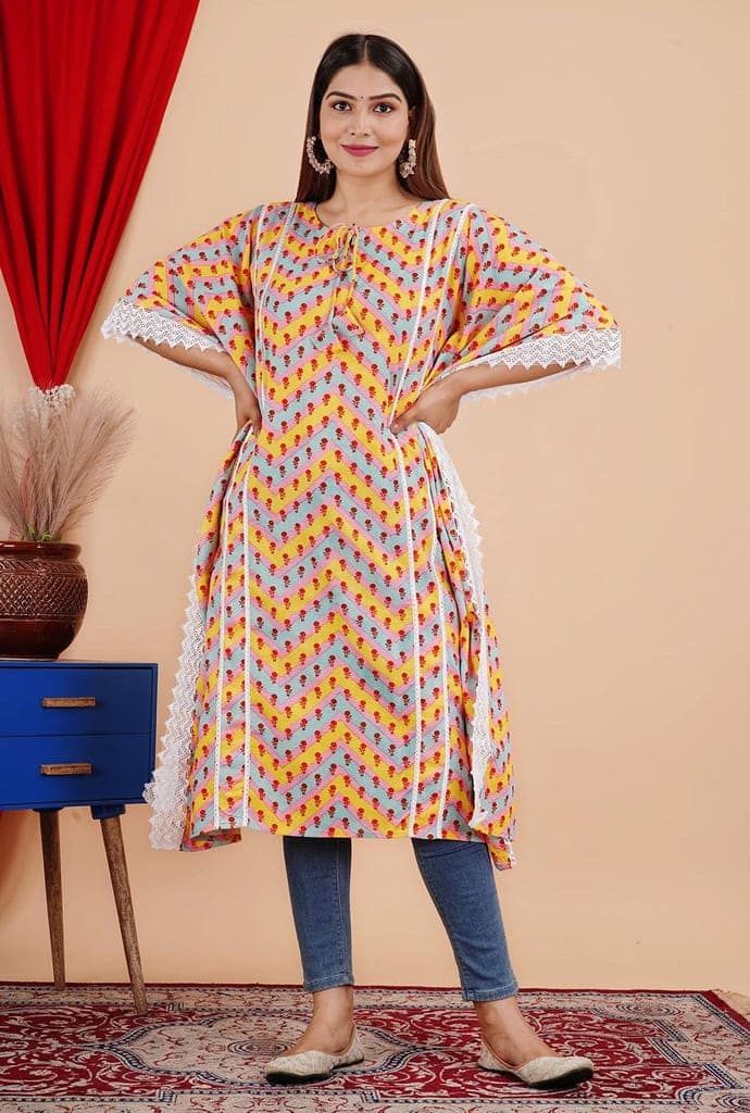 MANMAYEE Women's Rayon Printed Kaftan | Kaftan's view 3