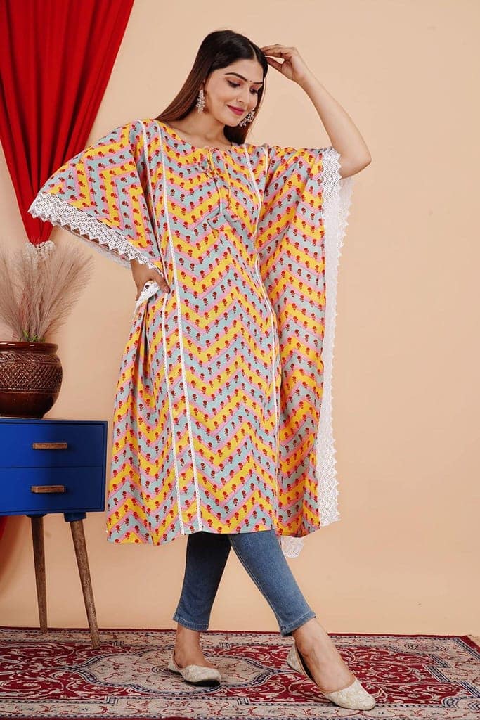MANMAYEE Women's Rayon Printed Kaftan | Kaftan's view 5