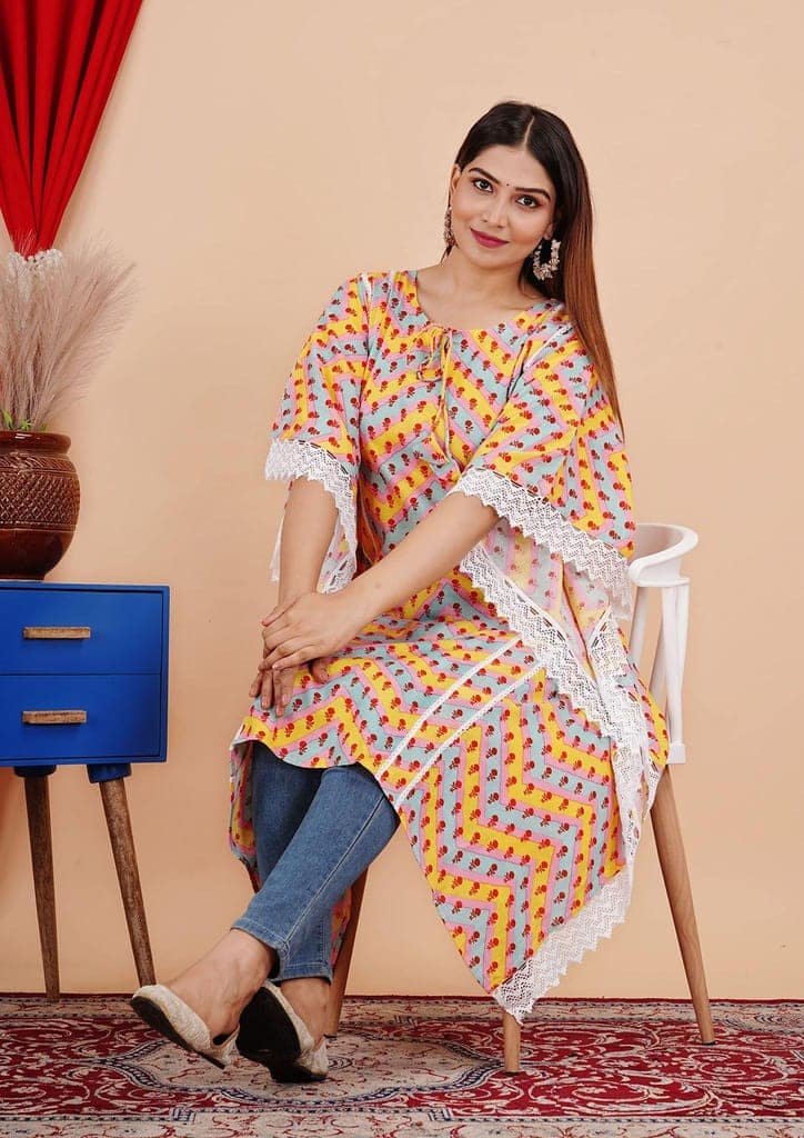 MANMAYEE Women's Rayon Printed Kaftan | Kaftan's view 8