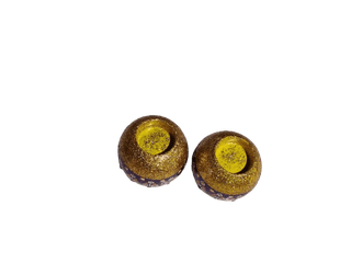 NLR RURAL 2-Piece Hand Painted Golden Glitter Tealight Candle Holder Set