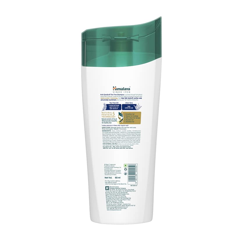 Himalaya Anti-Dandruff Shampoo - With Tea Tree Oil, Aloe Vera, For All Hair Types, 80 Ml view 2