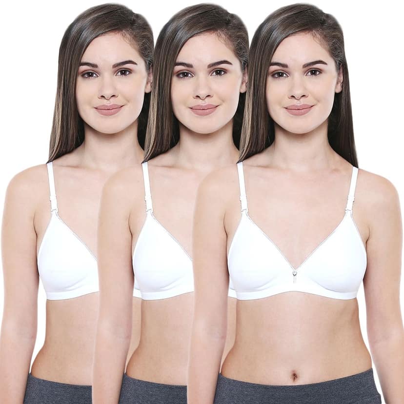 Bodycare Cotton Non Padded Non wired Regular Bra-Pack of 3