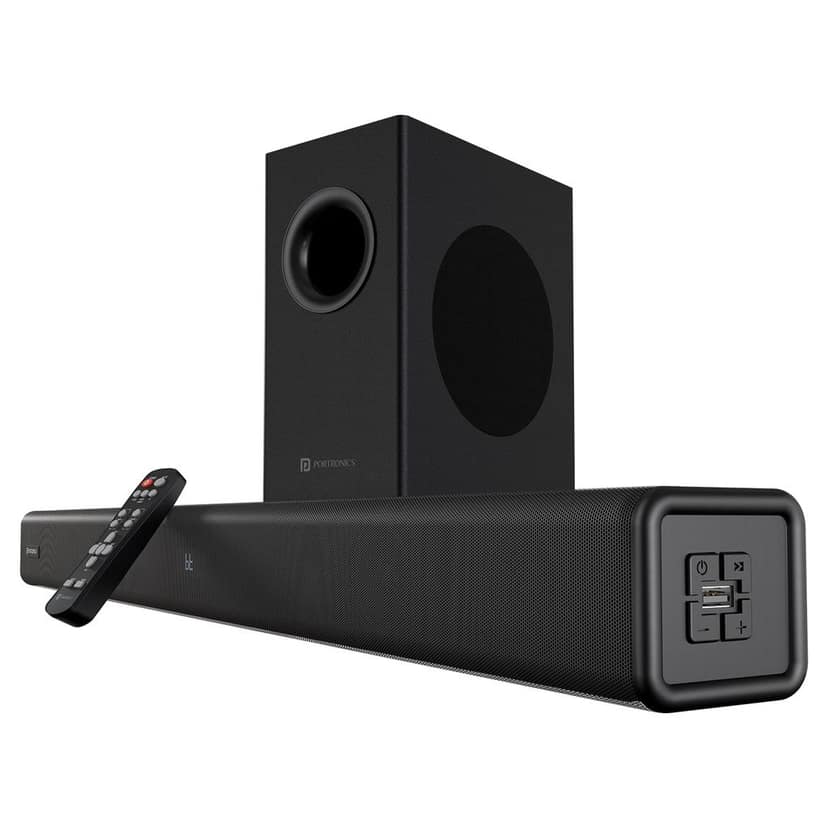 Portronics Pure Sound 107 200W Soundbar with Subwoofer for Deep Bass, 2.1 Channel Home Theatre