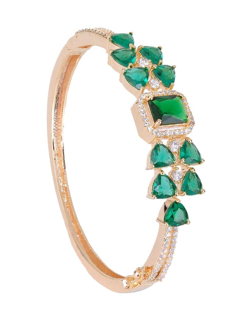 Gold plated Green AD studded handcrafted stylish Bracelet for Women & Girls view 2