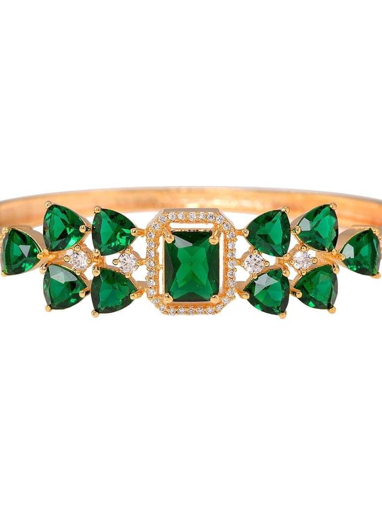 Gold plated Green AD studded handcrafted stylish Bracelet for Women & Girls view 7
