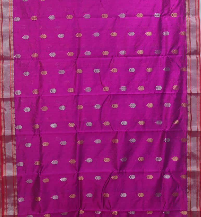 Handloom Chanderi Pattu Silk Saree view 3