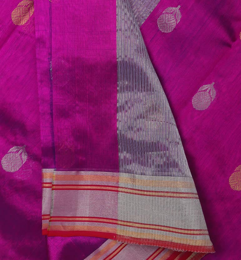 Handloom Chanderi Pattu Silk Saree view 6