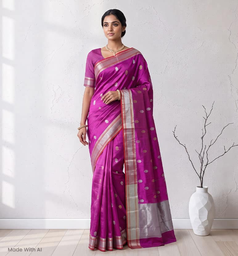 Handloom Chanderi Pattu Silk Saree view 7